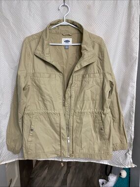 Old Navy Khaki Drawstring Waist Jacket